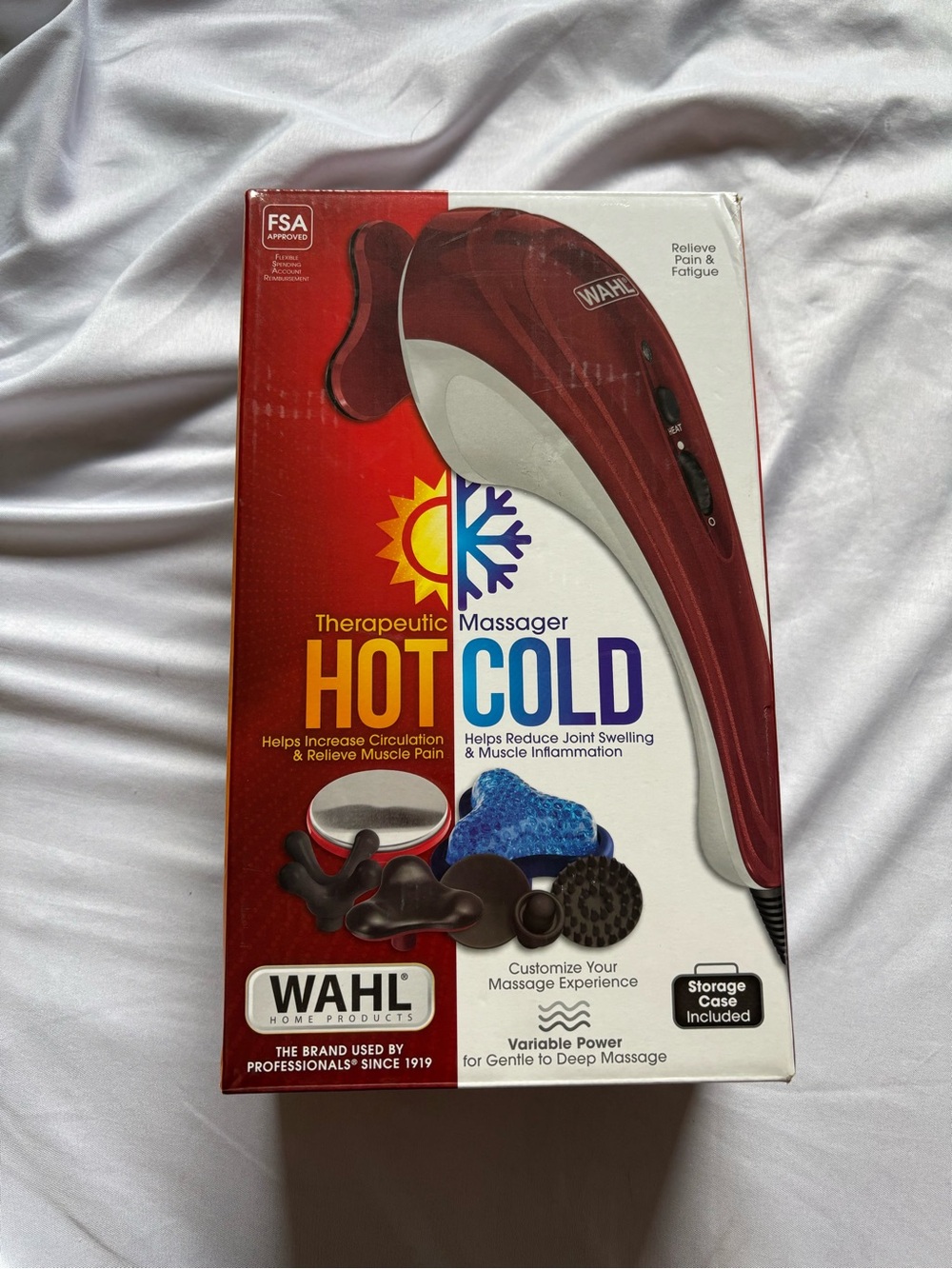 Wahl Hot & Cold Handheld Massager in Red and White